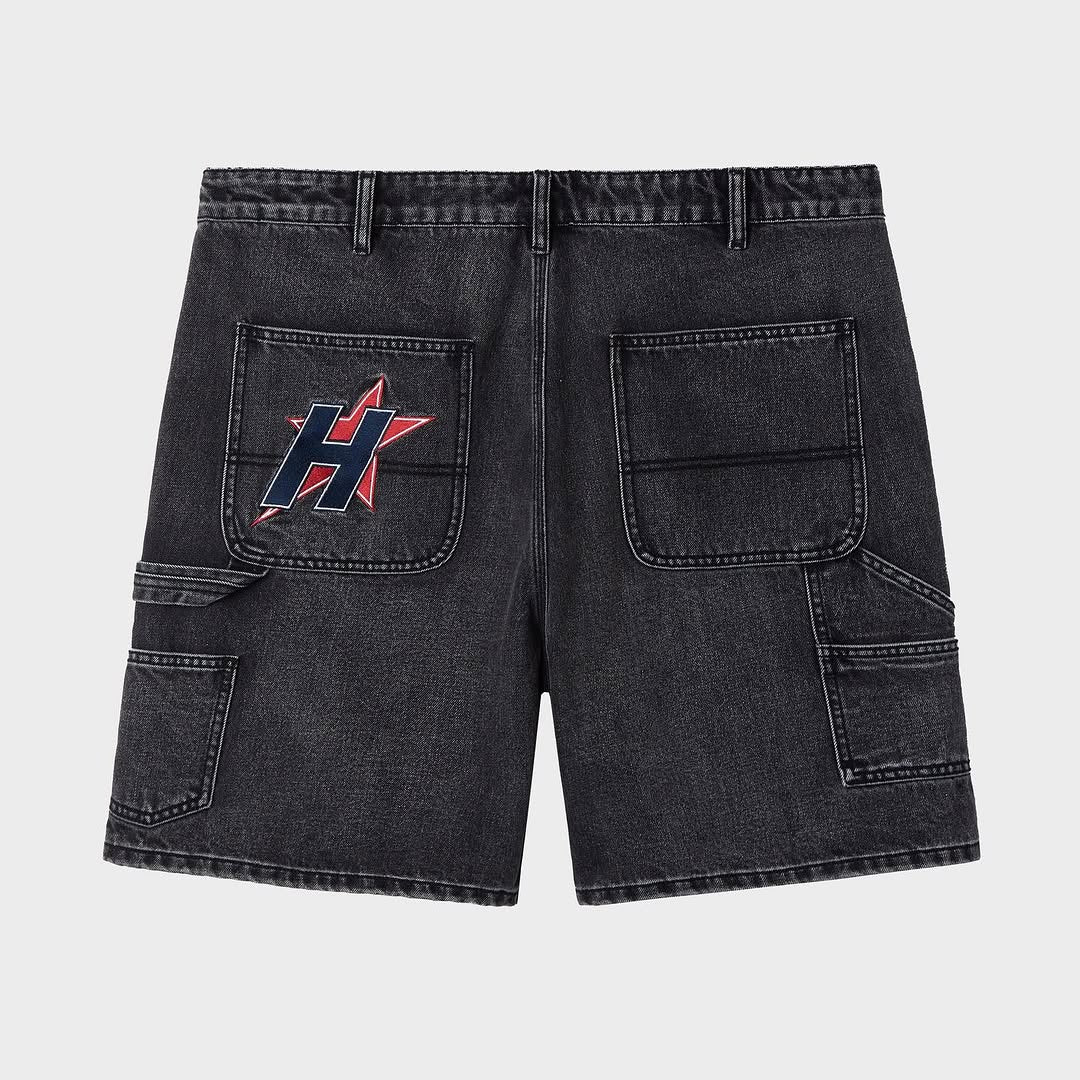 HAPPY MEMORIES DON'T DIE (HMDD) GREY WASHED JEAN SHORTS