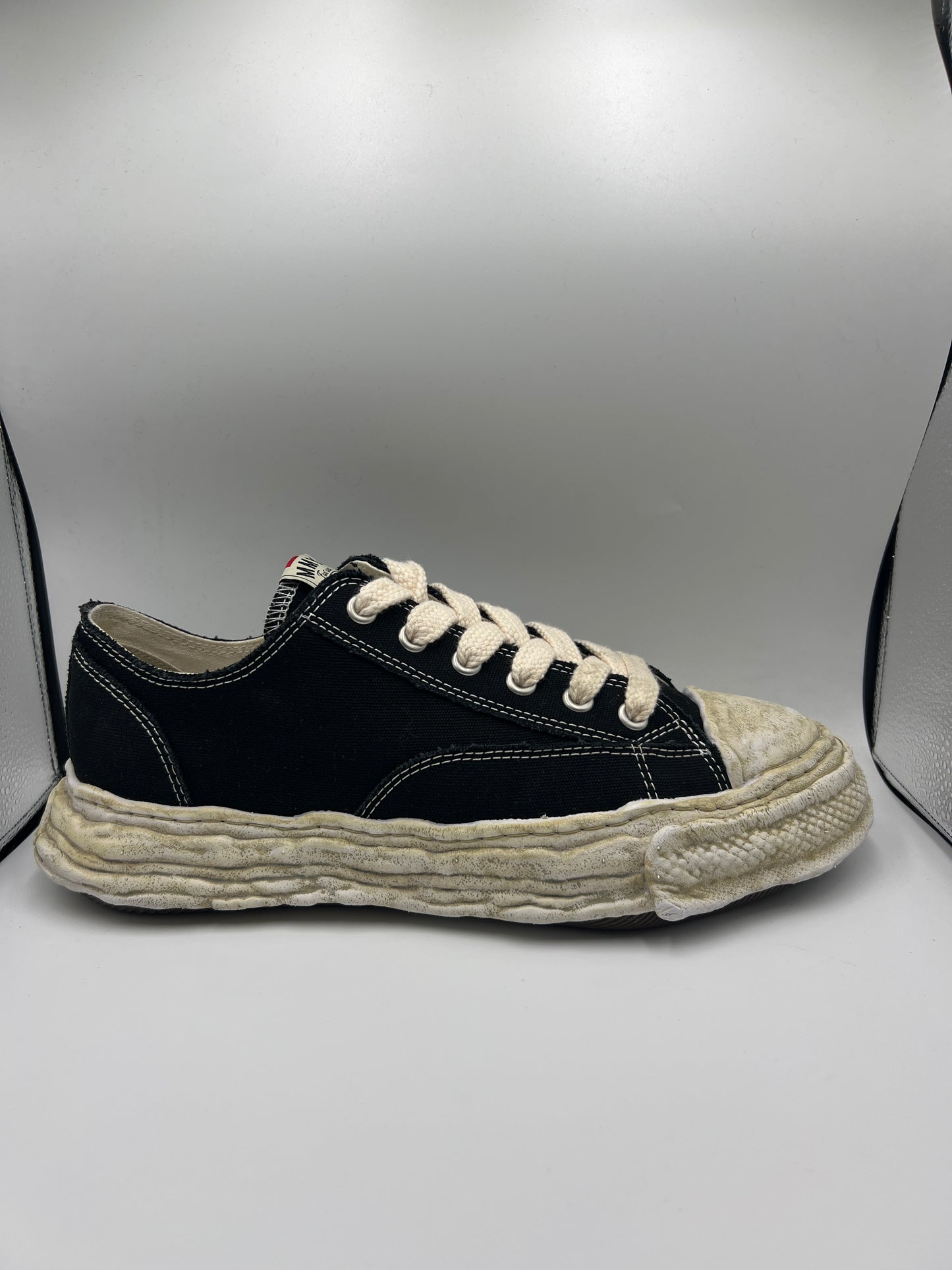 MAISON MIHARA YASUHIRO PETERSON 23 OG DYED SOLE CANVAS LOW "BLACK"