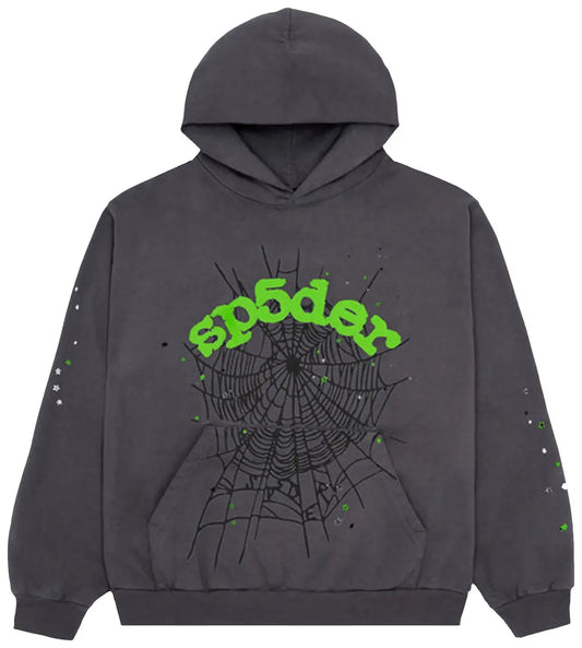 SP5DER WAIT WEB HOODIE "SLATE GREY"