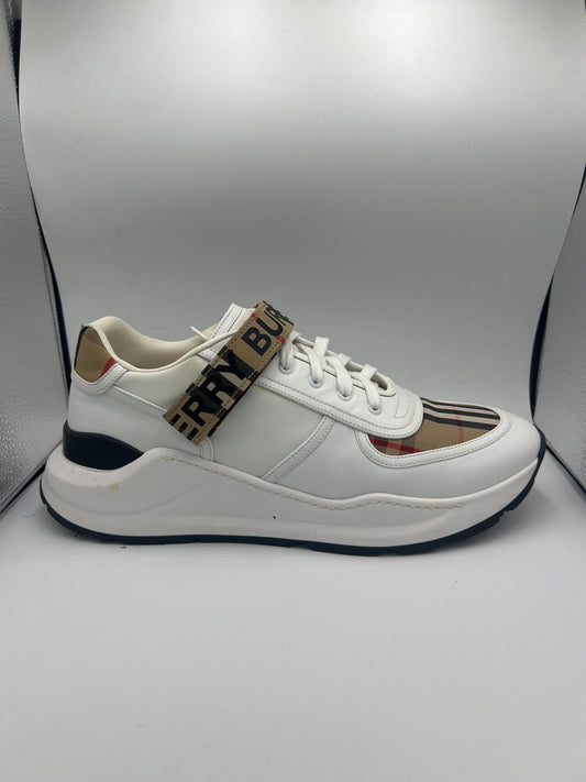 BURBERRY VINTAGE CHECK LEATHER BEIGE WHITE