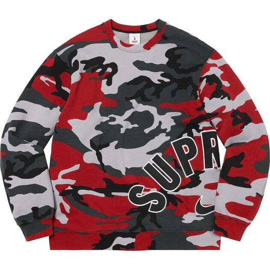 NIKE X SUPREME RED CAMO LOGO CREW