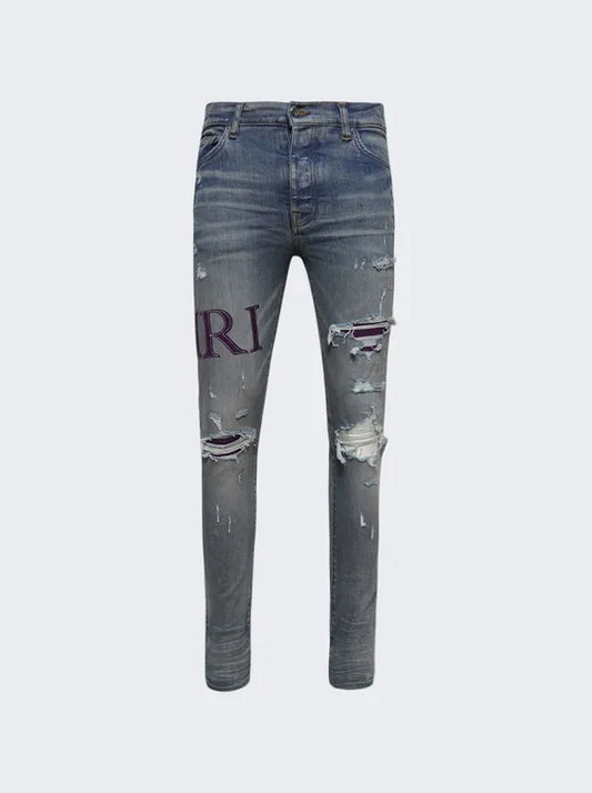 AMIRI SERIF LOGO CLAY INDIGO JEANS