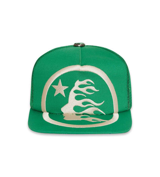 HELLSTAR BIG LOGO TRUCKER HAT “GREEN”