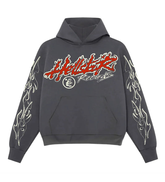 HELLSTAR STUDIOS RECORDS TOUR HOODIE FADED BLACK