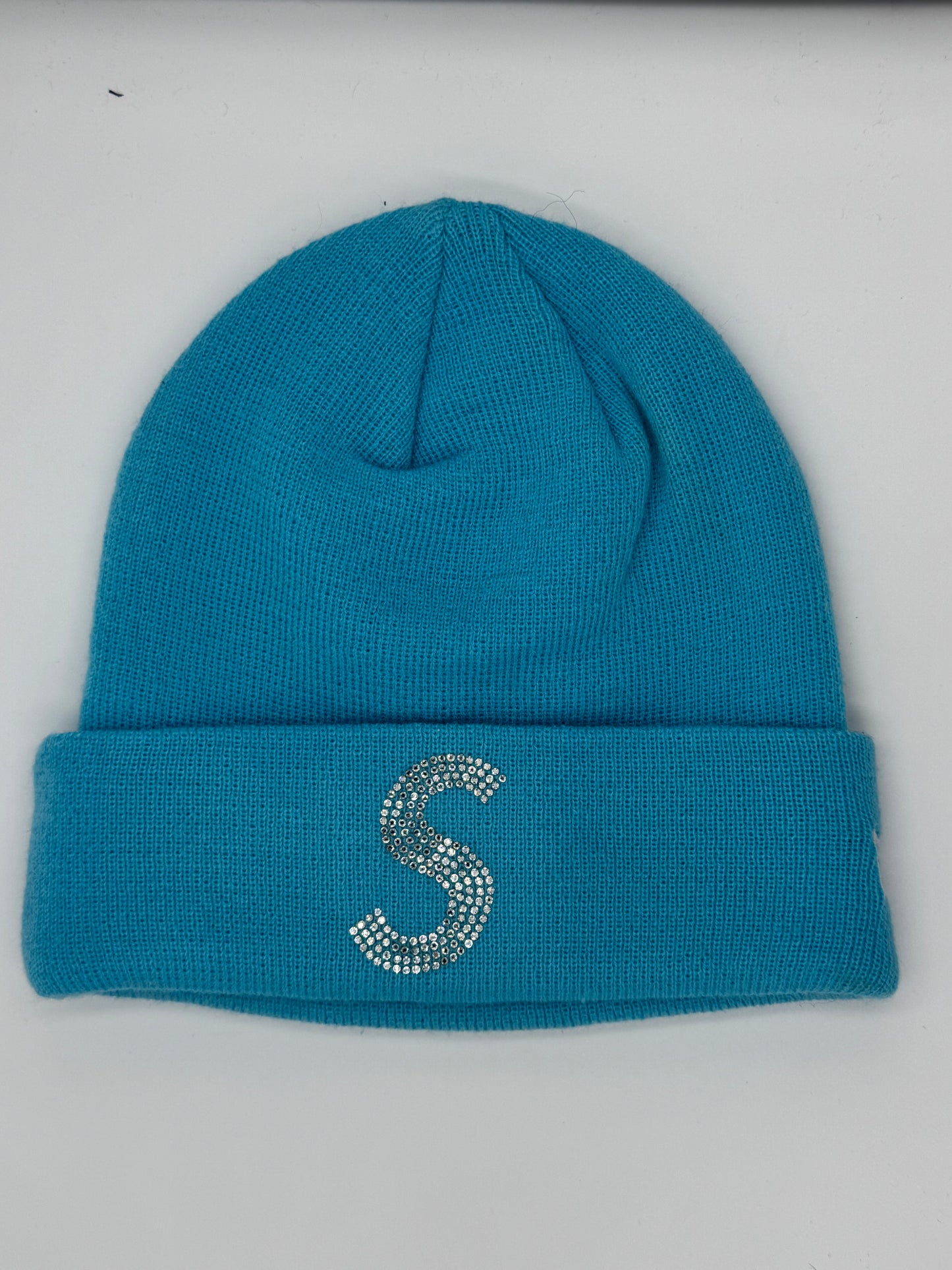 Supreme x New Era x Swarovski S Logo “Light Aqua” Beanie