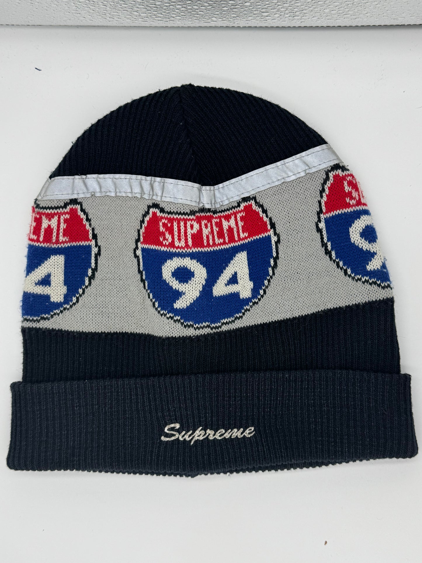 Supreme Interstate reflective “Dark Blue”Beanie