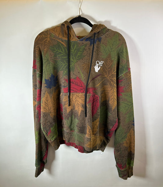 Off White Camo Leaf Print  Hoodie