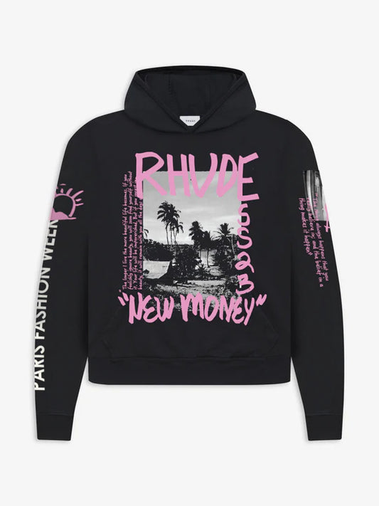 RHUDE SS23 NEW MONEY MERCH HOODIE
