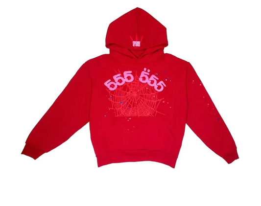 SP5DER NUMBER 555 HOODIE "RED"