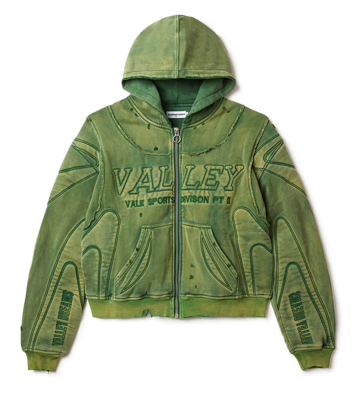 VALLEY GREEN ARMOR ZIP UP HOODIE