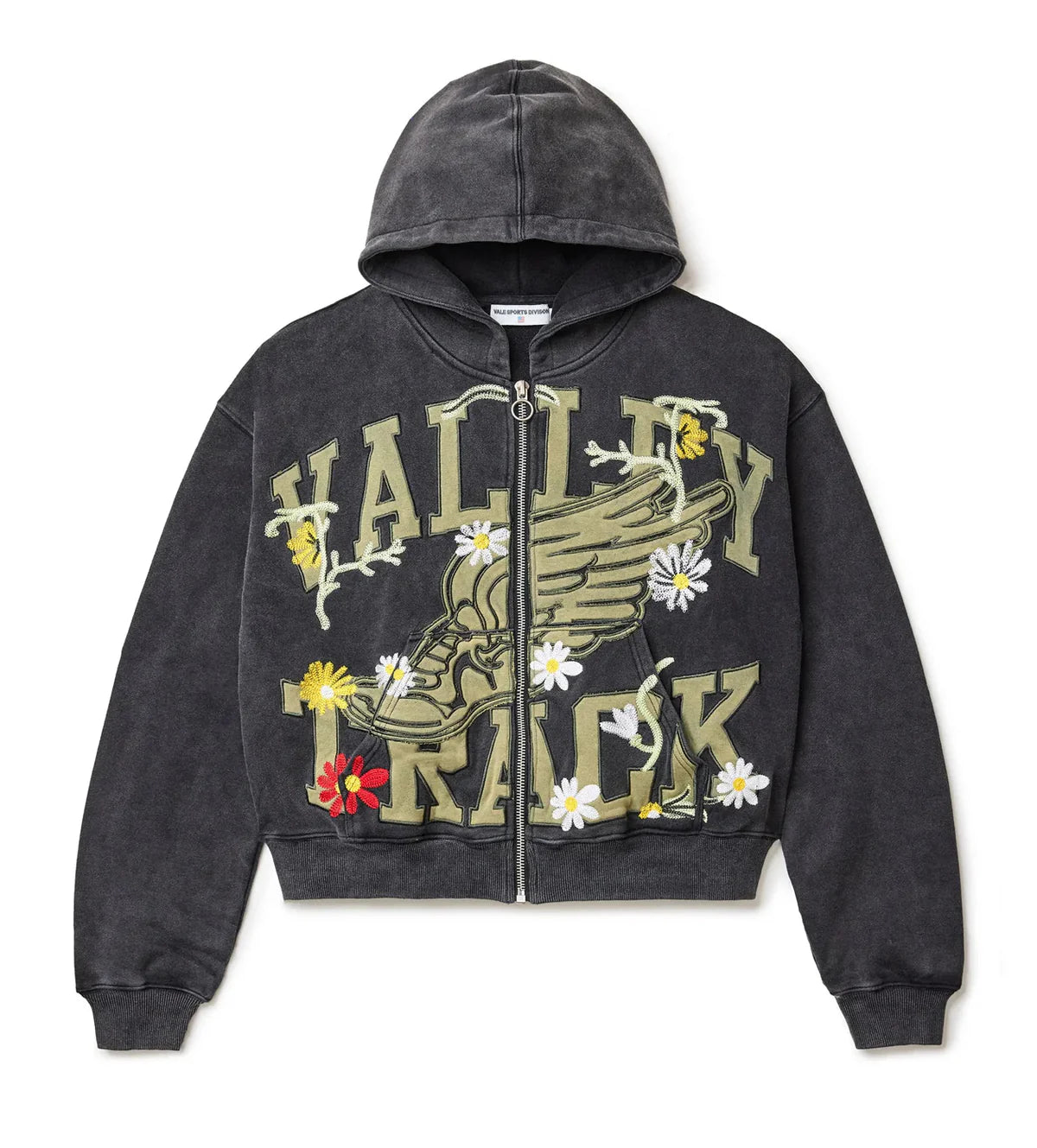 VALE FOREVER MIDNIGHT GARDEN ZIP UP HOODIE BLACK